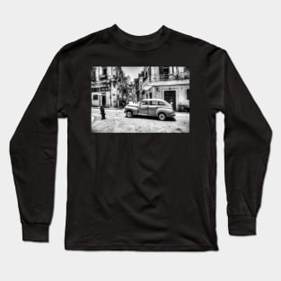 Havana, Cuba In Black And White Long Sleeve T-Shirt